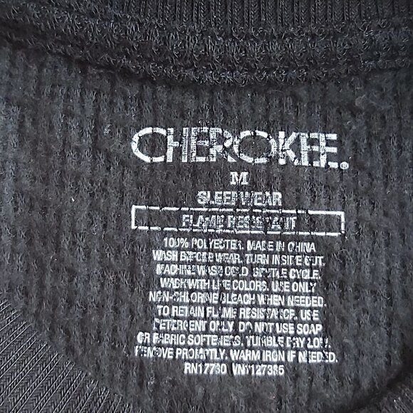Cherokee Boys/Girls Size Medium Black With White Reindeer Knit Pajama Top Shirt - Picture 3 of 6
